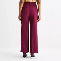 Liz Claiborne Womens Tall Wide Leg Mid Rise Trouser