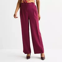 Liz Claiborne Womens Tall Wide Leg Mid Rise Trouser