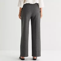 Liz Claiborne Womens Tall Wide Leg Mid Rise Pull-On Pant