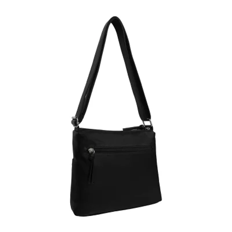 Bueno of California Grainy Washed Double Zip Crossbody Bag