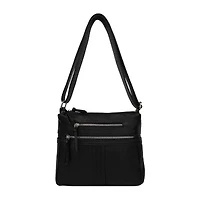 Bueno of California Grainy Washed Double Zip Crossbody Bag