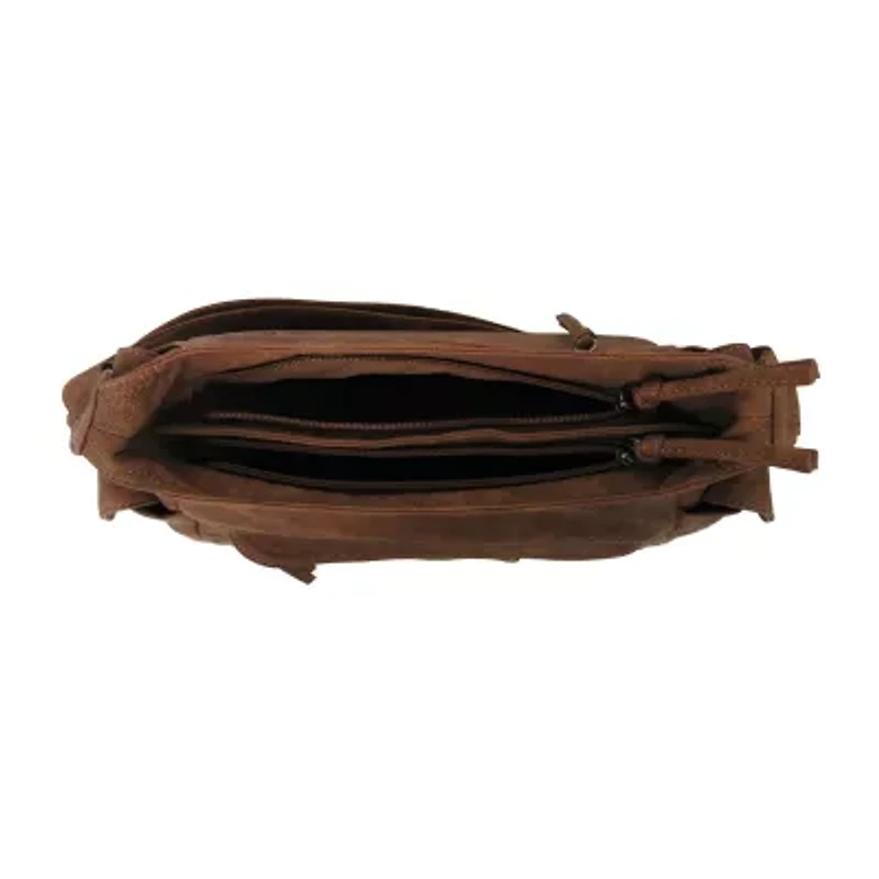 Bueno of California Distress Pebble Washed Crossbody Bag