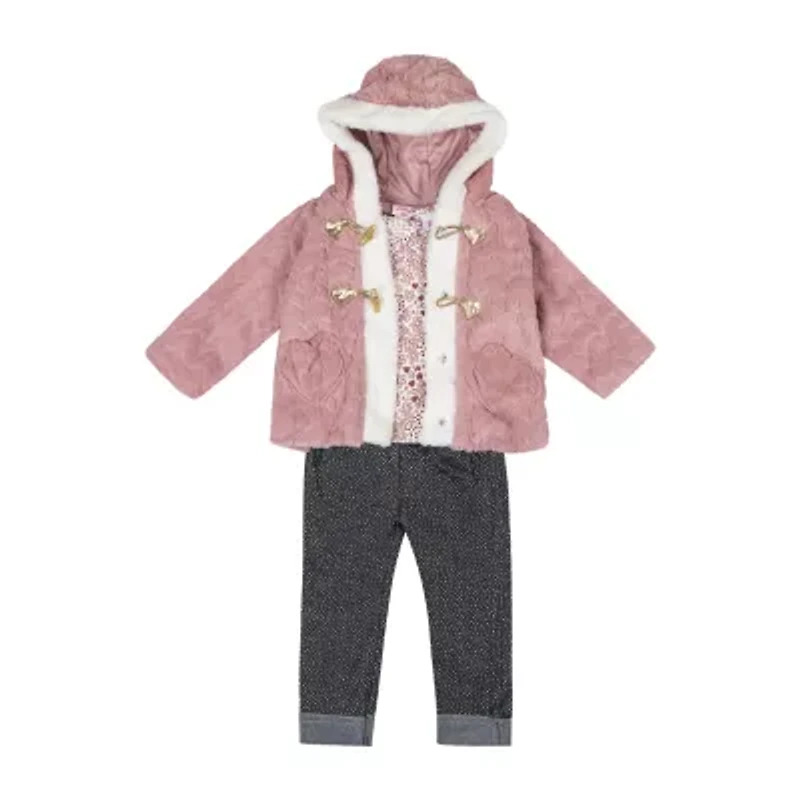 Little Lass Baby Girls 3-pc. Pant Set