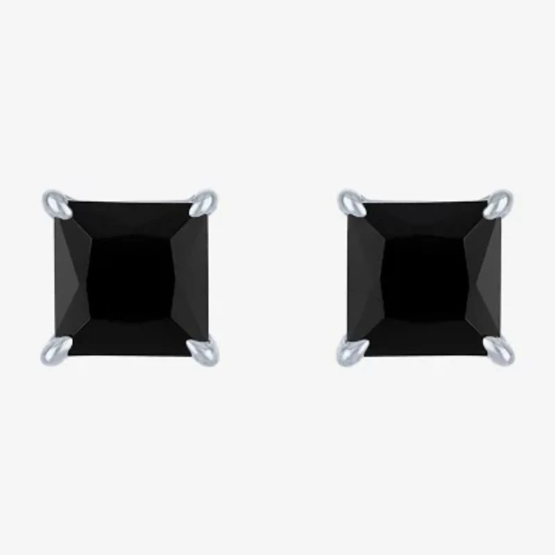 2 CT. T.W. Natural Black Diamond 10K White Gold 5mm Stud Earrings