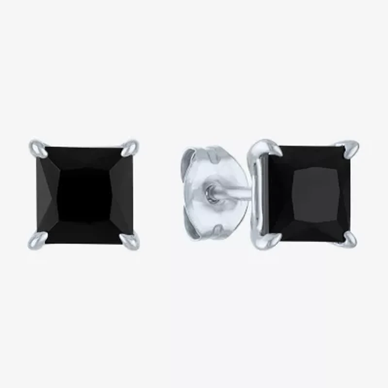 2 CT. T.W. Natural Black Diamond 10K White Gold 5mm Stud Earrings