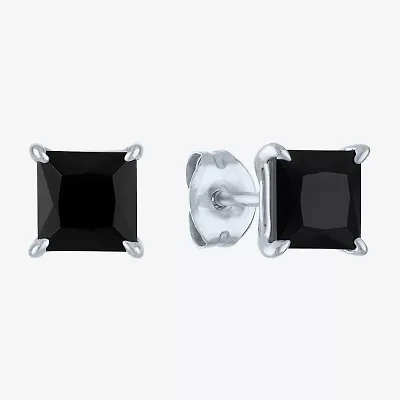 2 CT. T.W. Natural Black Diamond 10K White Gold 5mm Stud Earrings