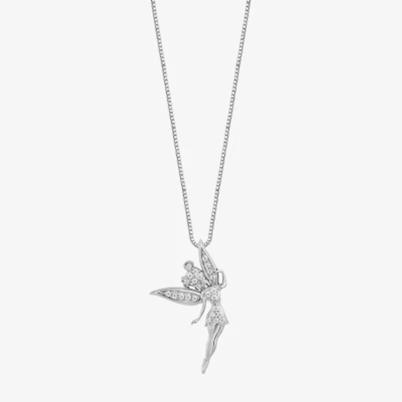 Tinker Bell(I, I2) Womens 1/8 CT. T.W. Lab Grown White Diamond Sterling Silver 18 Inch Pendant Necklace