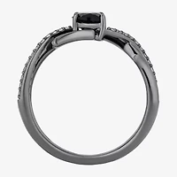 Enchanted Disney Fine Jewelry Maleficent (I,I2) Womens 1/8 CT. T.W. Genuine Black Onyx Sterling Silver Oval Cocktail Ring