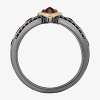 Evil Queen Womens Genuine Red Garnet 14K Gold Over Silver Sterling Snow White Cocktail Ring