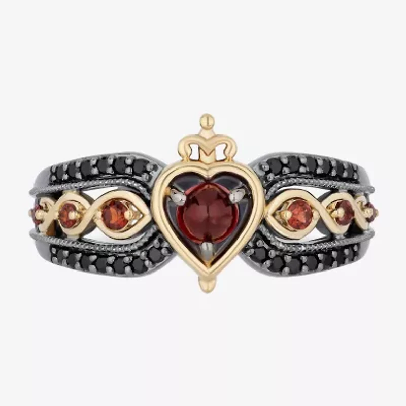 Evil Queen Womens Genuine Red Garnet 14K Gold Over Silver Sterling Snow White Cocktail Ring