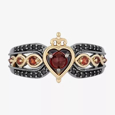 Evil Queen Womens Genuine Red Garnet 14K Gold Over Silver Sterling Snow White Cocktail Ring
