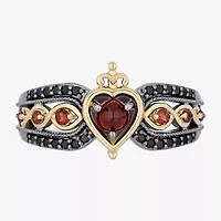 Evil Queen Womens Genuine Red Garnet 14K Gold Over Silver Sterling Snow White Cocktail Ring