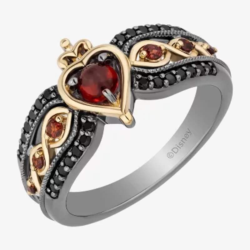 Evil Queen Womens Genuine Red Garnet 14K Gold Over Silver Sterling Snow White Cocktail Ring
