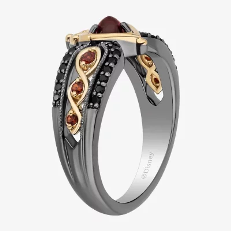 Evil Queen Womens Genuine Red Garnet 14K Gold Over Silver Sterling Snow White Cocktail Ring