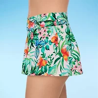 Liz Claiborne Womens Comfort Waistband Floral Plus Swim Skirt