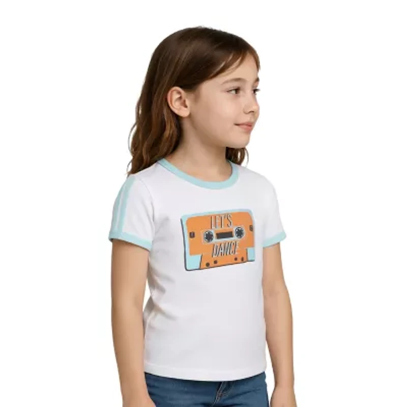 Lilt Big Kid Girls Round Neck Short Sleeve Graphic T-Shirt
