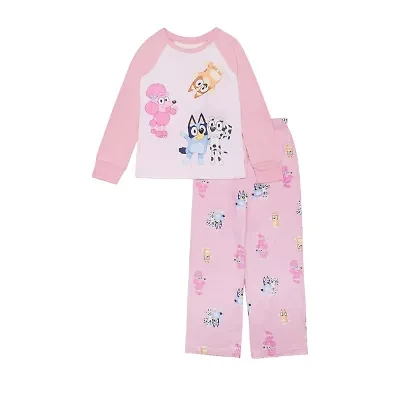 Little & Big Kid Girls Bluey Crew Neck Long Sleeve 2-pc. Pajama Sets