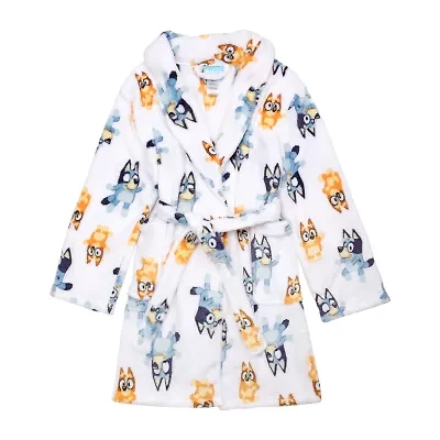 Girls Plush Long Sleeve Knee Length Bluey Robe