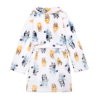 Girls Plush Long Sleeve Knee Length Bluey Robe
