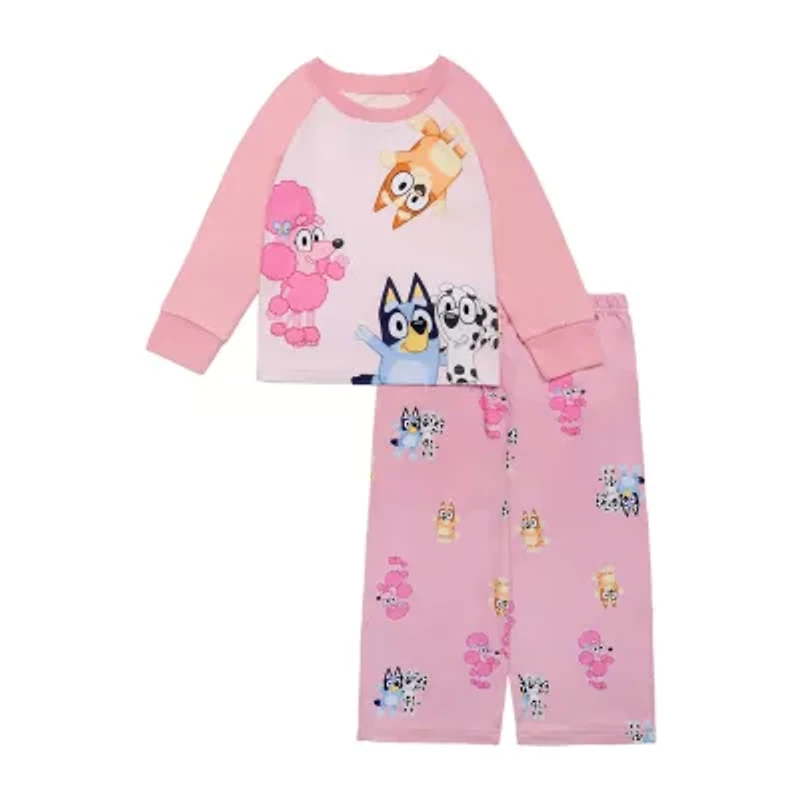 Toddler Girls Bluey Crew Neck Long Sleeve 2-pc. Pajama Sets
