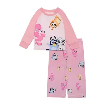 Toddler Girls Bluey Crew Neck Long Sleeve 2-pc. Pajama Sets