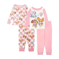 Toddler Girls Paw Patrol Crew Neck Long Sleeve 4-pc. Pajama Sets