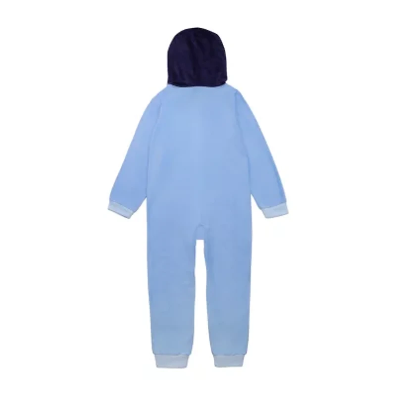 Little & Big Kid Girls Bluey Fleece Hooded Long Sleeve One Piece Pajama