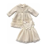 Blueberi Boulevard Toddler Girls Fitted Sleeve Dress Set