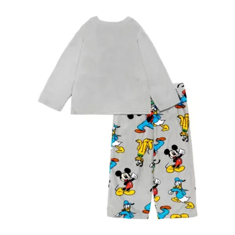 Disney Collection Toddler Boys Mickey and Friends Crew Neck Long Sleeve 2-pc. Pajama Sets