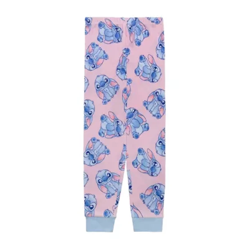 Disney Collection Little & Big Kid Girls Lilo Stitch Crew Neck Long Sleeve 4-pc. Pajama Sets