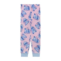 Disney Collection Little & Big Kid Girls Lilo Stitch Crew Neck Long Sleeve 4-pc. Pajama Sets