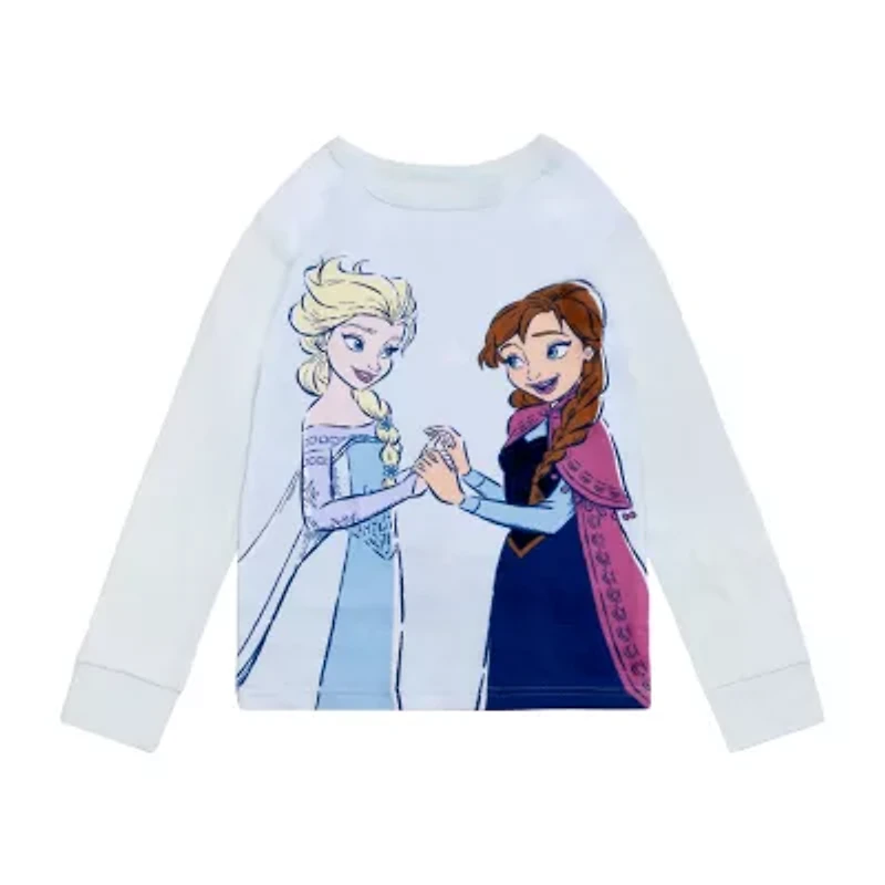 Disney Collection Little & Big Kid Girls Frozen Crew Neck Long Sleeve 4-pc. Pajama Sets