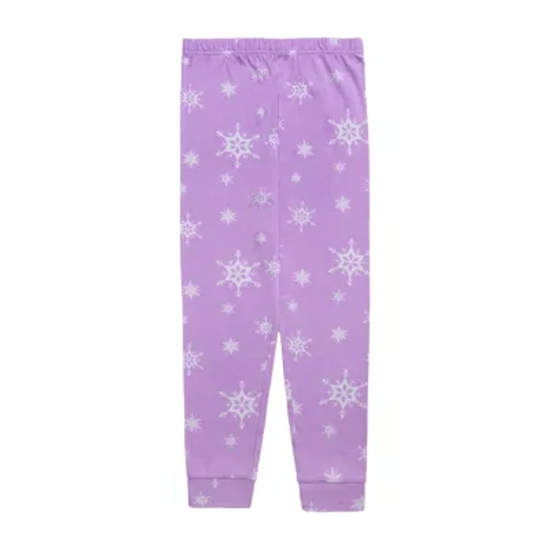 Disney Collection Little & Big Kid Girls Frozen Crew Neck Long Sleeve 4-pc. Pajama Sets