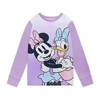 Disney Collection Little & Big Kid Girls Minnie Mouse Crew Neck Long Sleeve 4-pc. Pajama Sets
