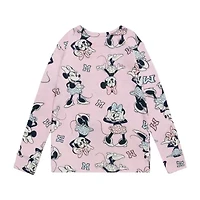 Disney Collection Little & Big Kid Girls Minnie Mouse Crew Neck Long Sleeve 4-pc. Pajama Sets