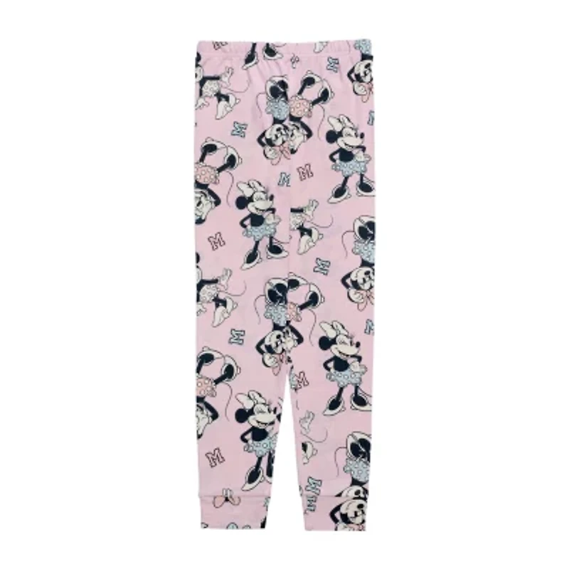 Disney Collection Little & Big Kid Girls Minnie Mouse Crew Neck Long Sleeve 4-pc. Pajama Sets