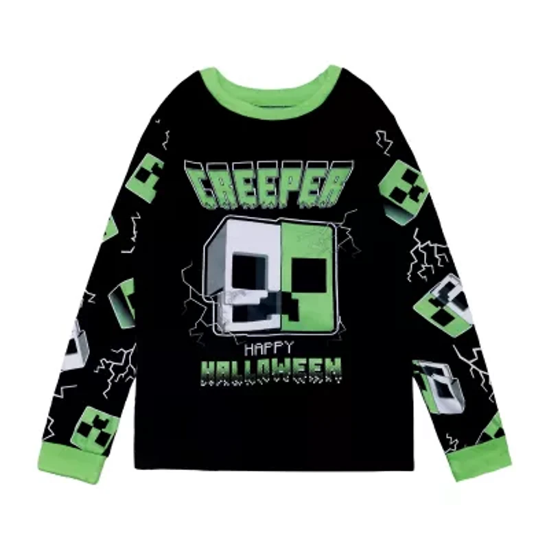 Big Kid Boys Minecraft Crew Neck Long Sleeve 2-pc. Pajama Sets