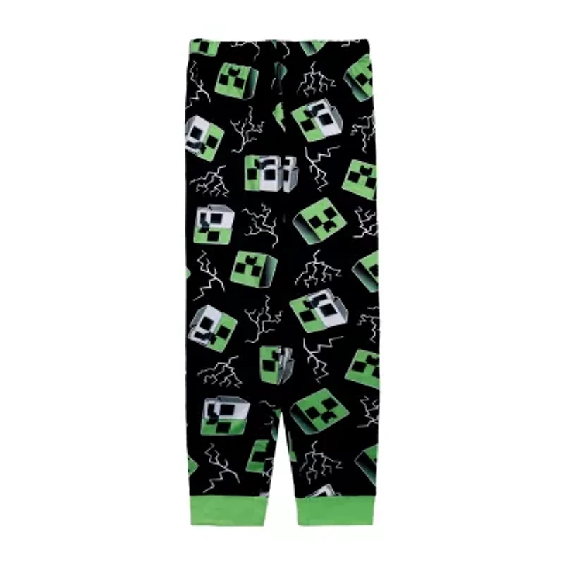 Big Kid Boys Minecraft Crew Neck Long Sleeve 2-pc. Pajama Sets