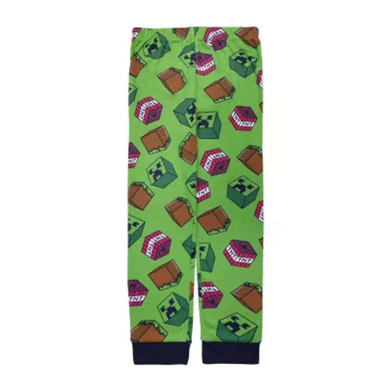 Big Kid Boys Minecraft Crew Neck Long Sleeve 4-pc. Pajama Sets