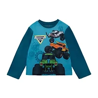 Fleece Big Kid Boys Monster Jam Microfleece Crew Neck Long Sleeve 2-pc. Pajama Sets