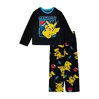 Fleece Big Kid Boys Pokeman Microfleece Crew Neck Long Sleeve 2-pc. Pajama Sets