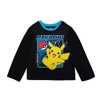 Fleece Big Kid Boys Pokeman Microfleece Crew Neck Long Sleeve 2-pc. Pajama Sets