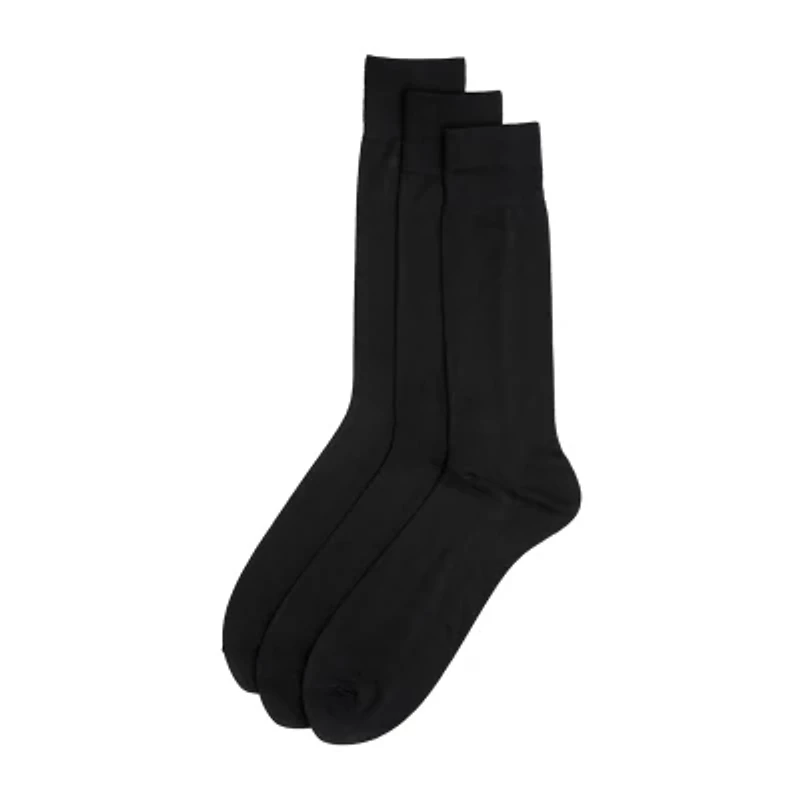 Stafford Microfiber Mens 3 Pair Big and Tall Crew Socks