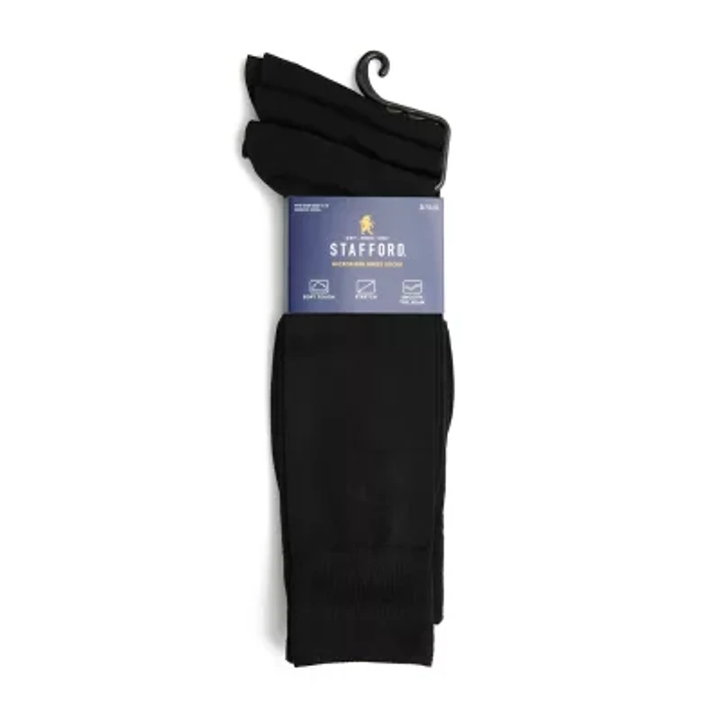Stafford Microfiber Mens 3 Pair Big and Tall Crew Socks