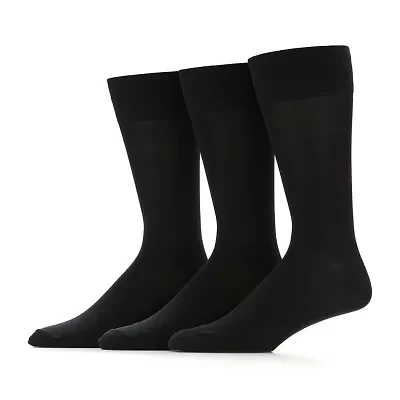 Stafford Microfiber Mens 3 Pair Big and Tall Crew Socks
