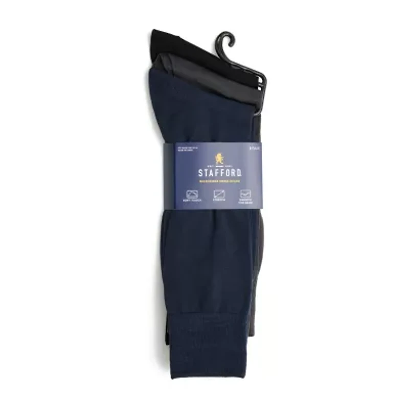 Stafford Microfiber Mens 3 Pair Big and Tall Crew Socks