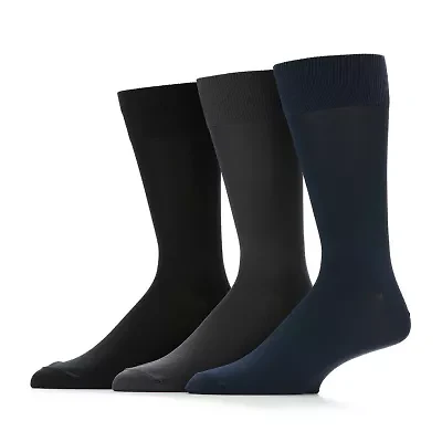 Stafford Microfiber Mens 3 Pair Big and Tall Crew Socks