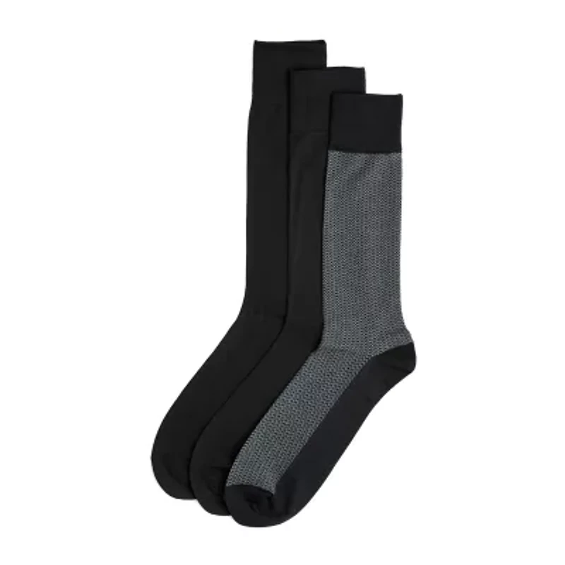 Stafford Microfiber Mens 3 Pair Big and Tall Crew Socks