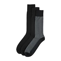 Stafford Microfiber Mens 3 Pair Big and Tall Crew Socks