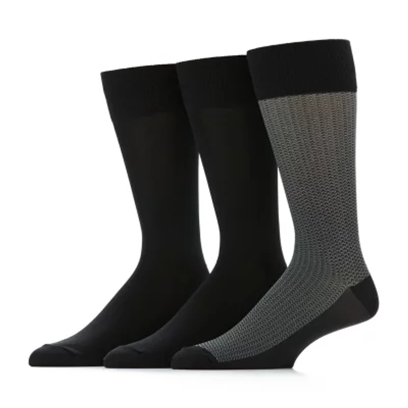 Stafford Microfiber Mens 3 Pair Big and Tall Crew Socks